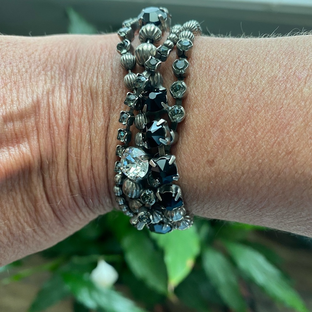 Sorrelli Black and Silver Beaded Bracelet